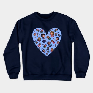 Russian Dolls Blue Heart Crewneck Sweatshirt